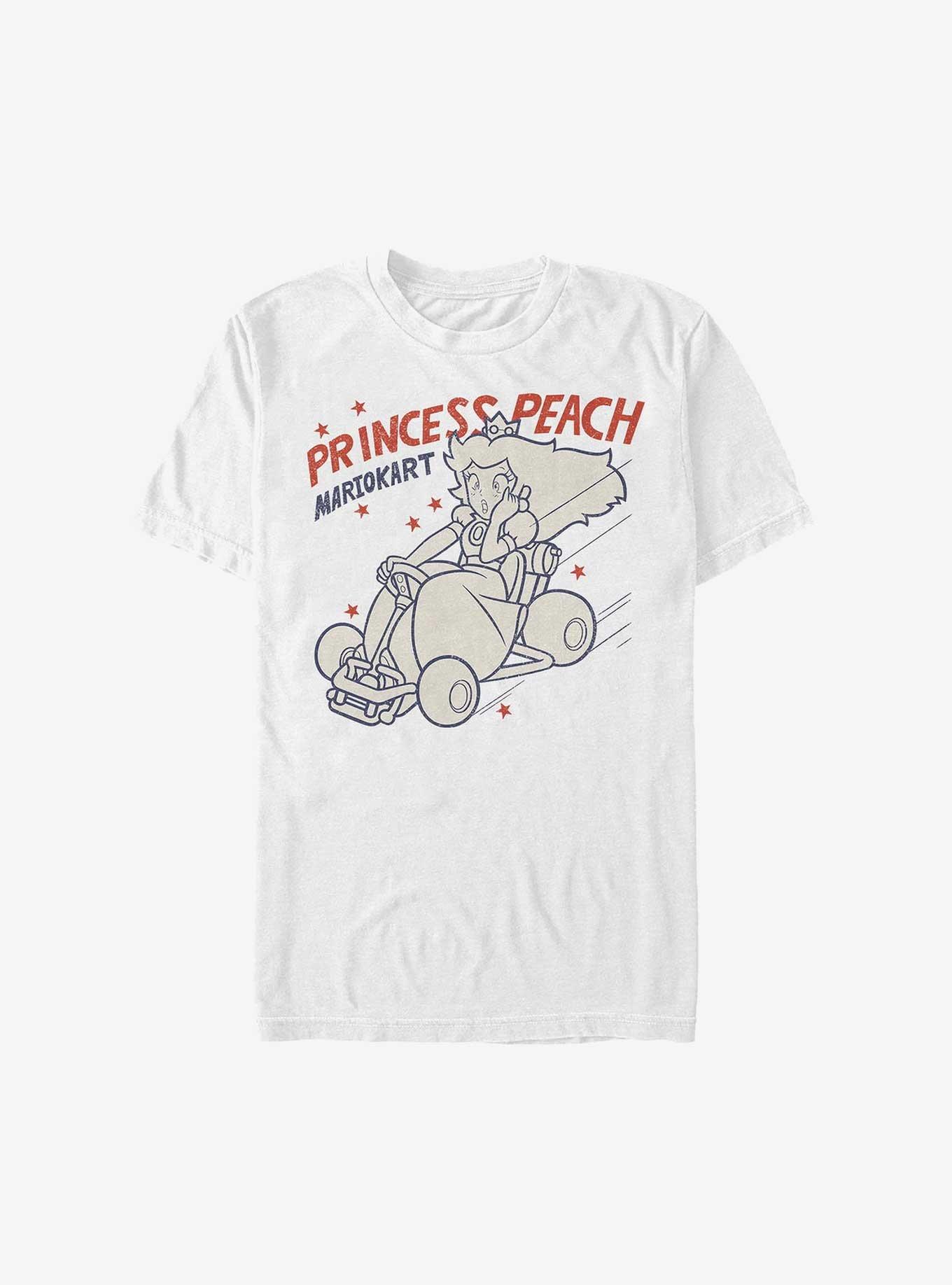 Mario Princess Peach Kart Extra Soft T-Shirt White