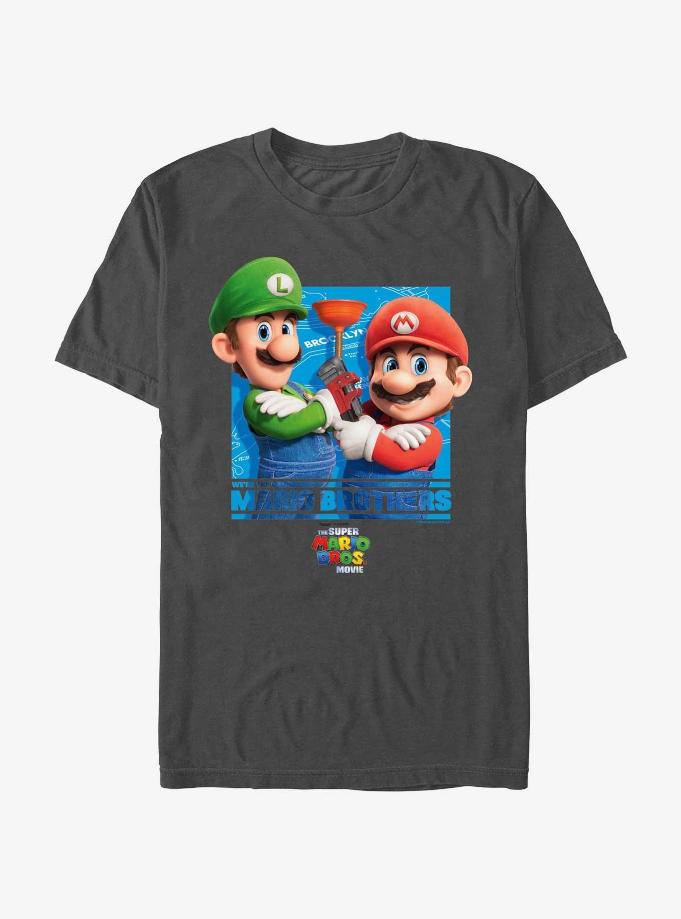 Mario The Super Mario Bros. Movie Mario & Luigi Extra Soft T-Shirt, CHARCOAL, hi-res