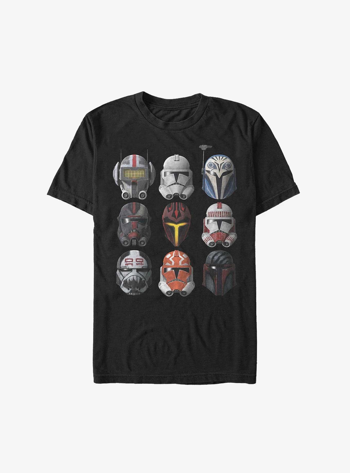 Star Wars Clone Wars Clone Helmets Extra Soft T-Shirt, BLACK, hi-res