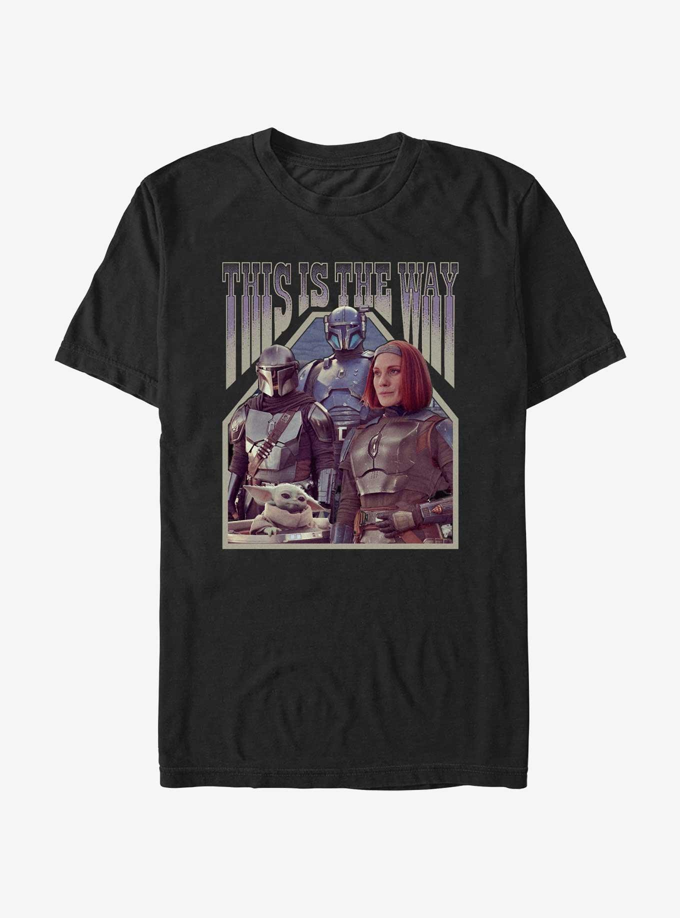 Star Wars The Mandalorian Din Djarin Grogu Paz Vizsla & Bo-Katan Extra Soft T-Shirt Hot Topic Web Exclusive, BLACK, hi-res