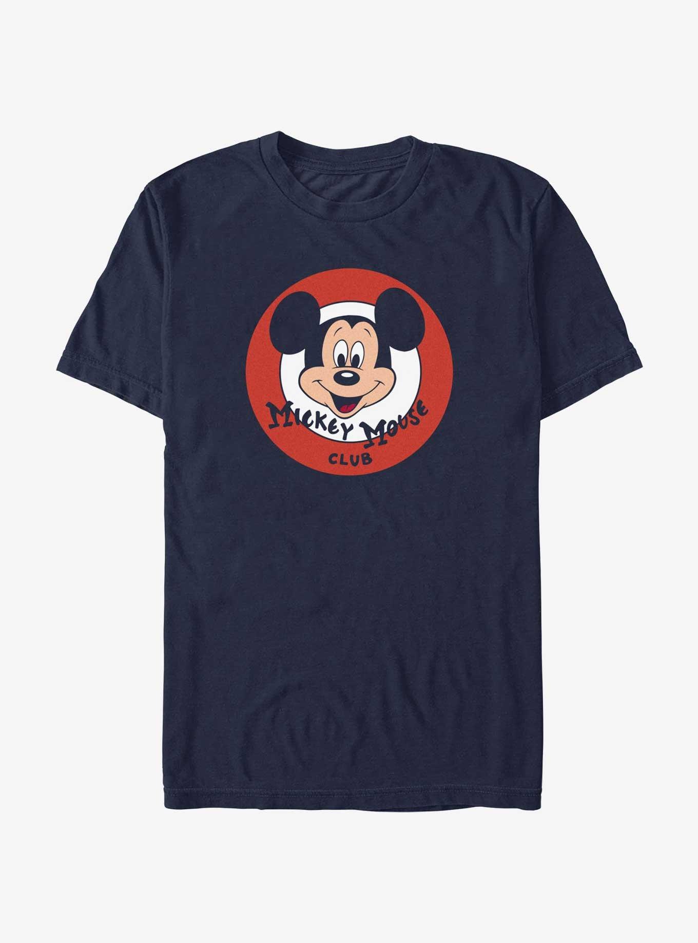 Disney100 Mickey Mouse Club Badge Extra Soft T-Shirt, NAVY, hi-res