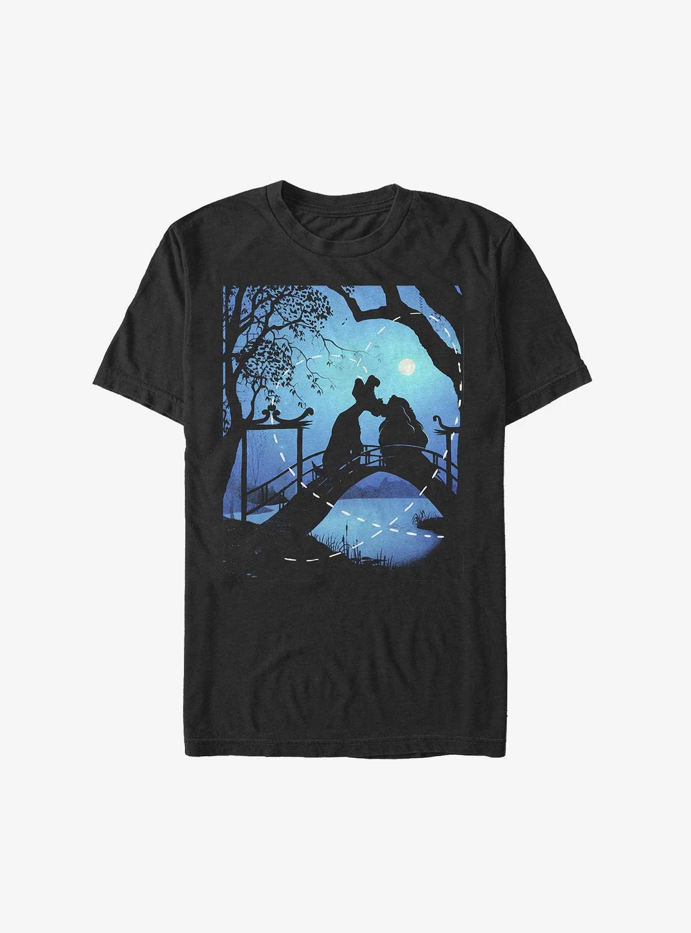 Disney Lady and the Tramp Moonlit Kiss Extra Soft T-Shirt, BLACK, hi-res