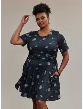 Her Universe Star Wars Icons Tie Front Dress Plus Size Her Universe Exclusive, , hi-res