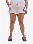 Her Universe Disney Mickey Mouse & Minnie Mouse Heart Lounge Shorts Plus Size, LIGHT PINK, hi-res