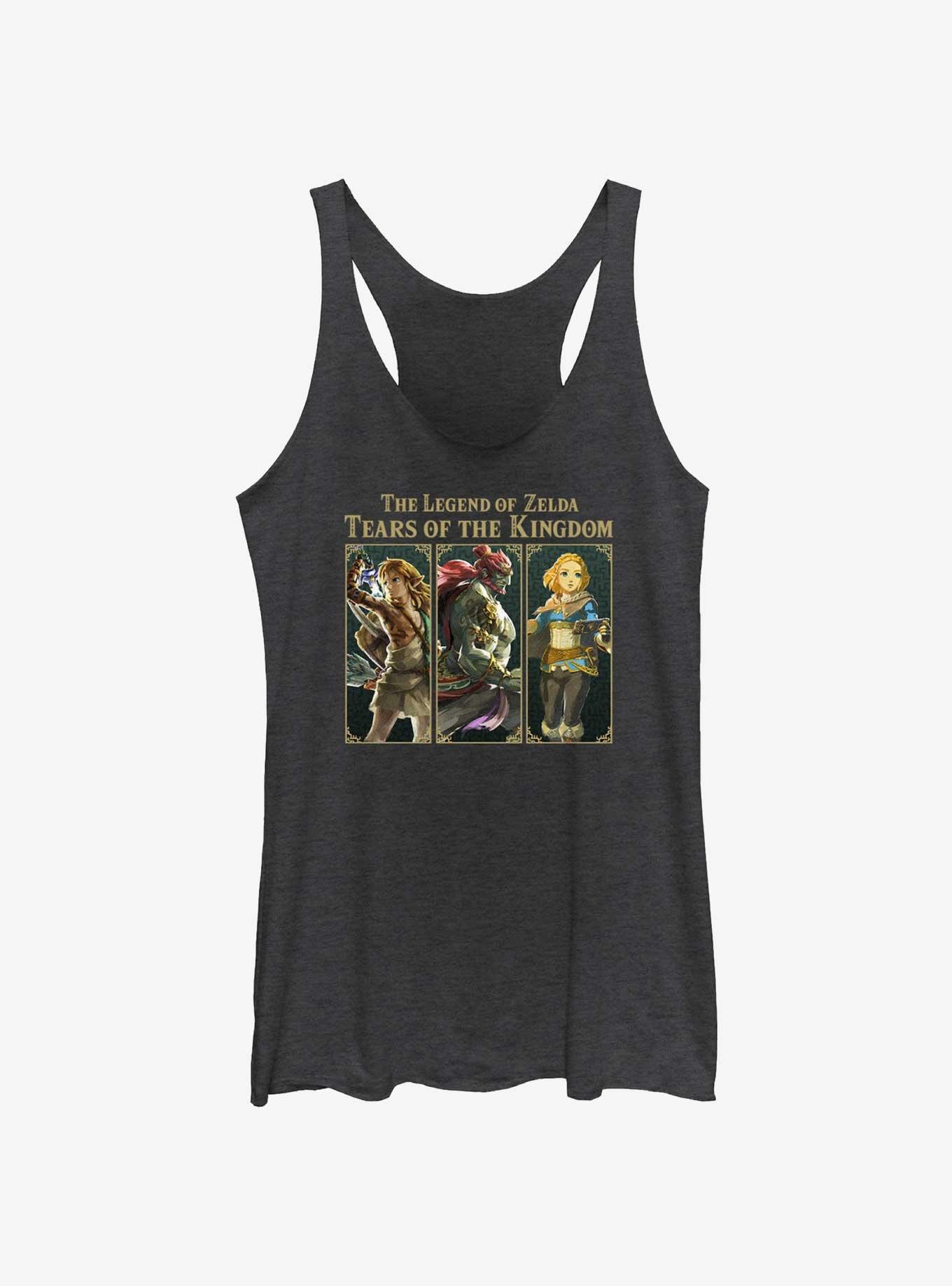 The Legend of Zelda: Tears of the Kingdom Trio Box Up Girls Tank, BLK HTR, hi-res