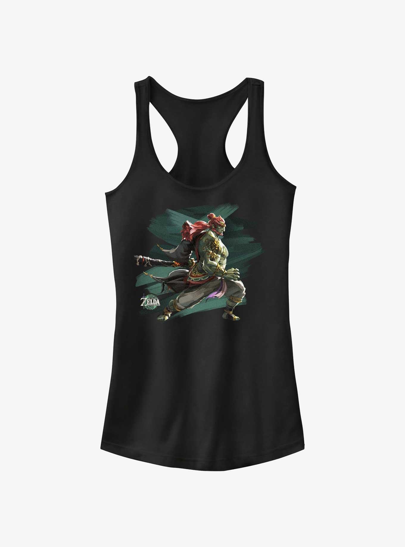 The Legend of Zelda: Tears of the Kingdom Ganondorf Logo Girls Tank, BLACK, hi-res