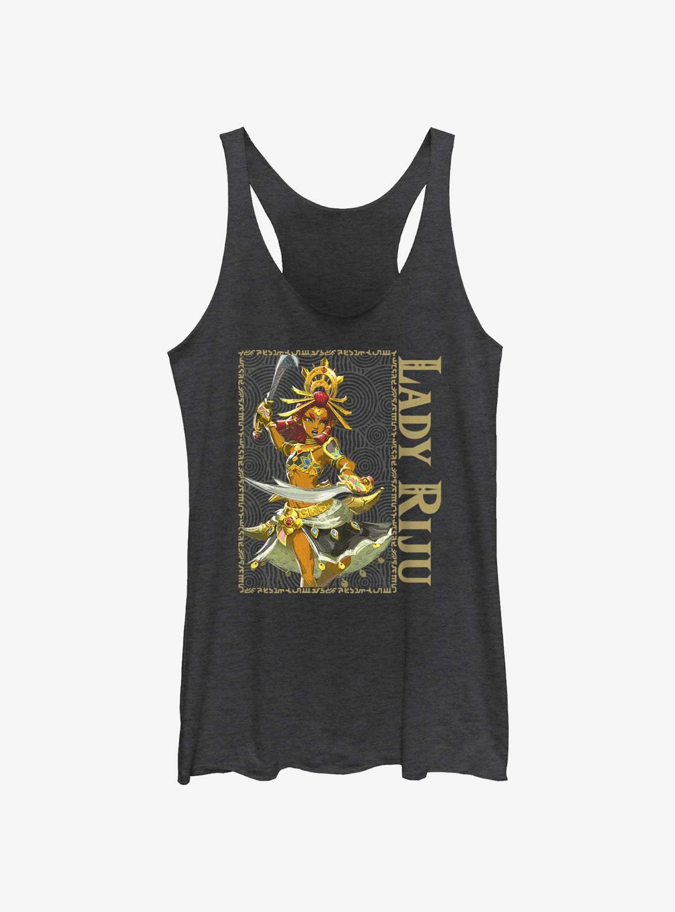 The Legend of Zelda: Tears of the Kingdom Lady Riju Girls Tank, BLK HTR, hi-res