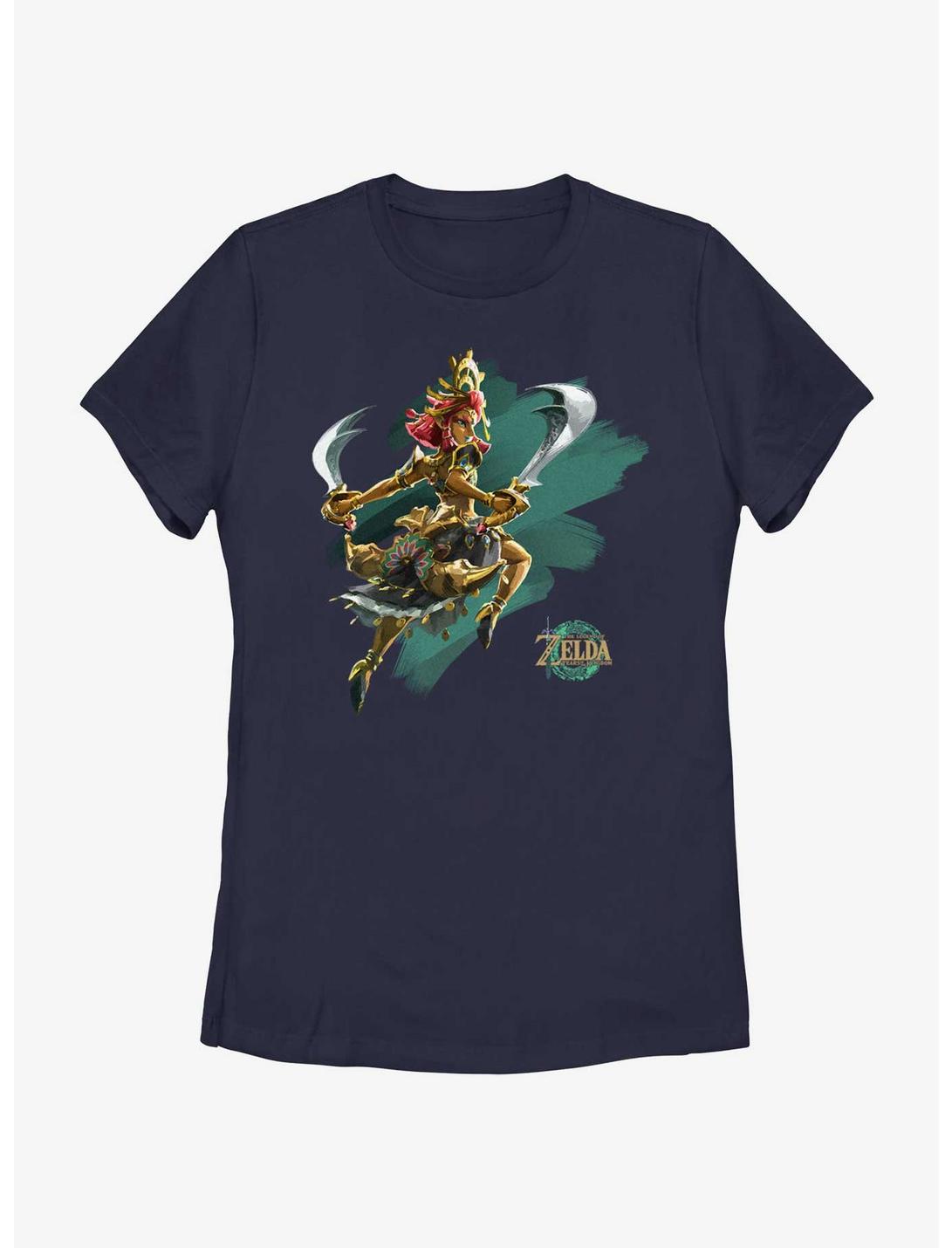 The Legend of Zelda: Tears of the Kingdom Riju Logo Womens T-Shirt, NAVY, hi-res