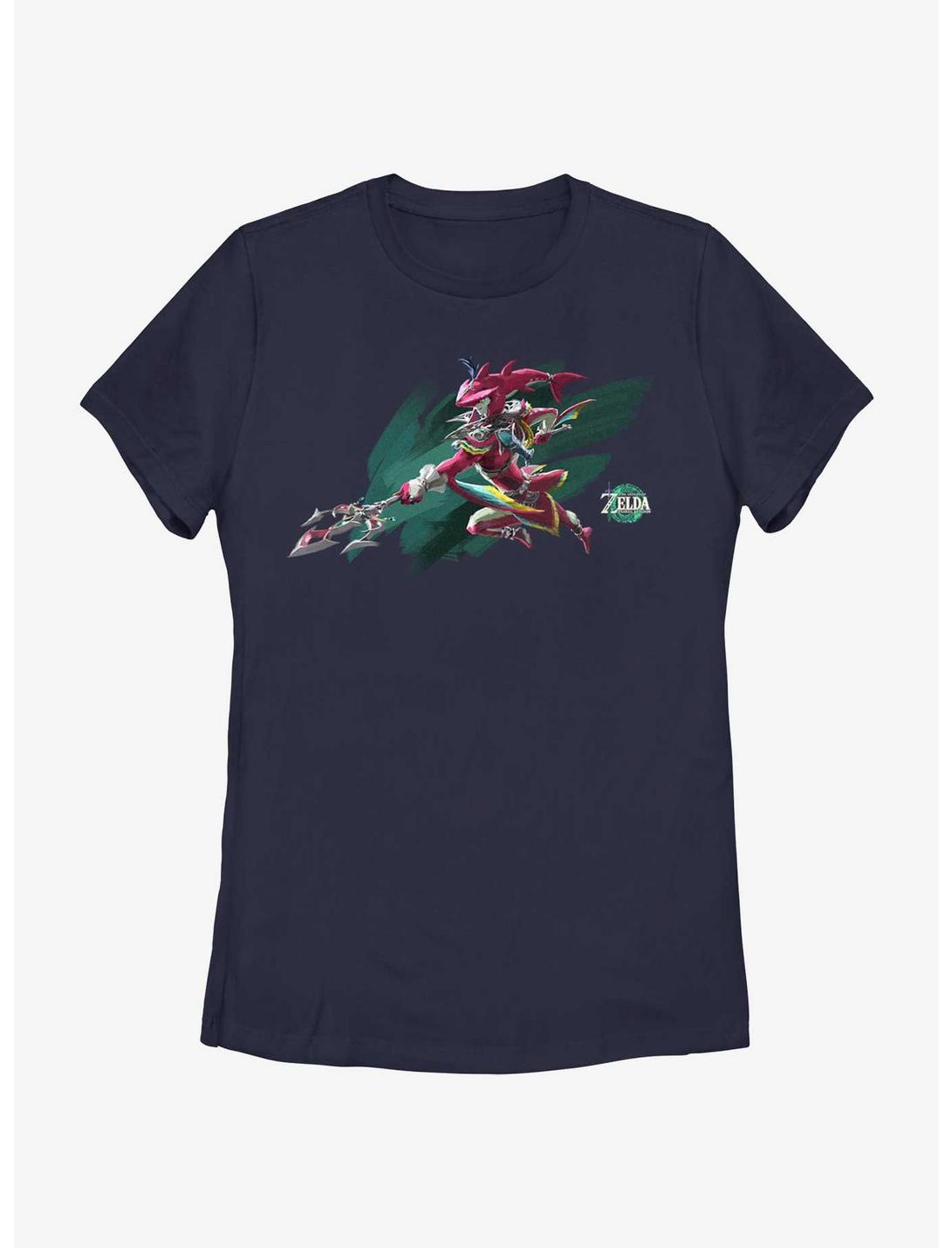 The Legend of Zelda: Tears of the Kingdom Sidon Logo Womens T-Shirt, NAVY, hi-res