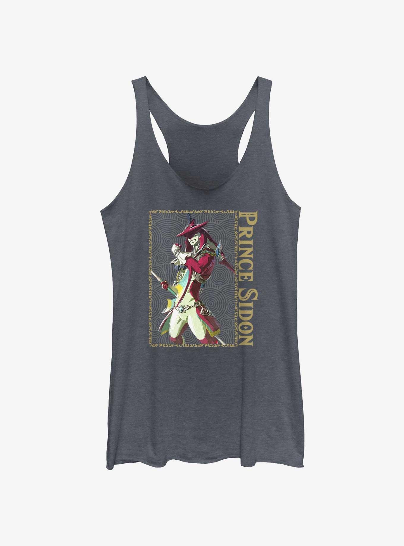 The Legend of Zelda: Tears of the Kingdom Prince Sidon Womens Tank Top, NAVY HTR, hi-res