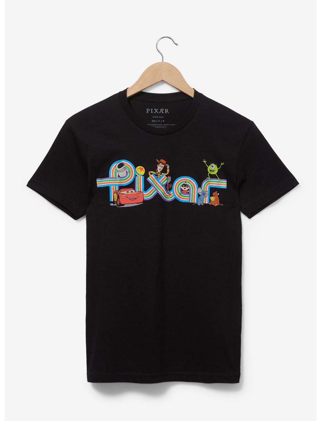 Pixar Rainbow Logo Women's T-Shirt - BoxLunch Exclusive, BLACK, hi-res