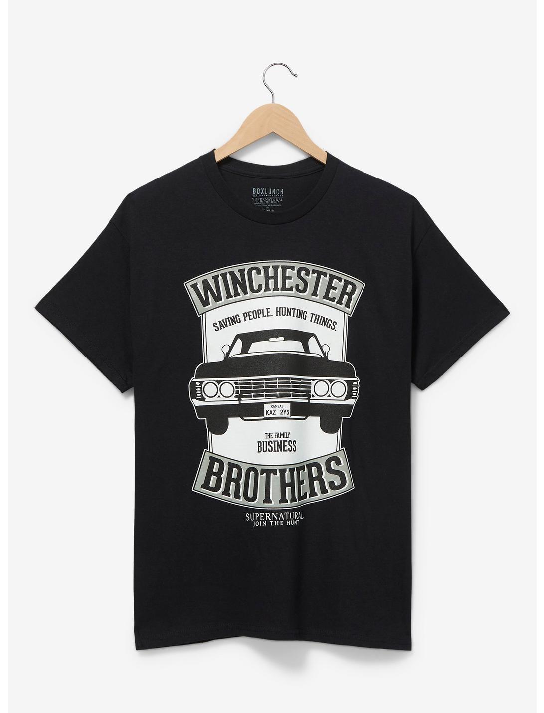 Supernatural Winchester Brothers Women's T-Shirt - BoxLunch Exclusive, BLACK, hi-res