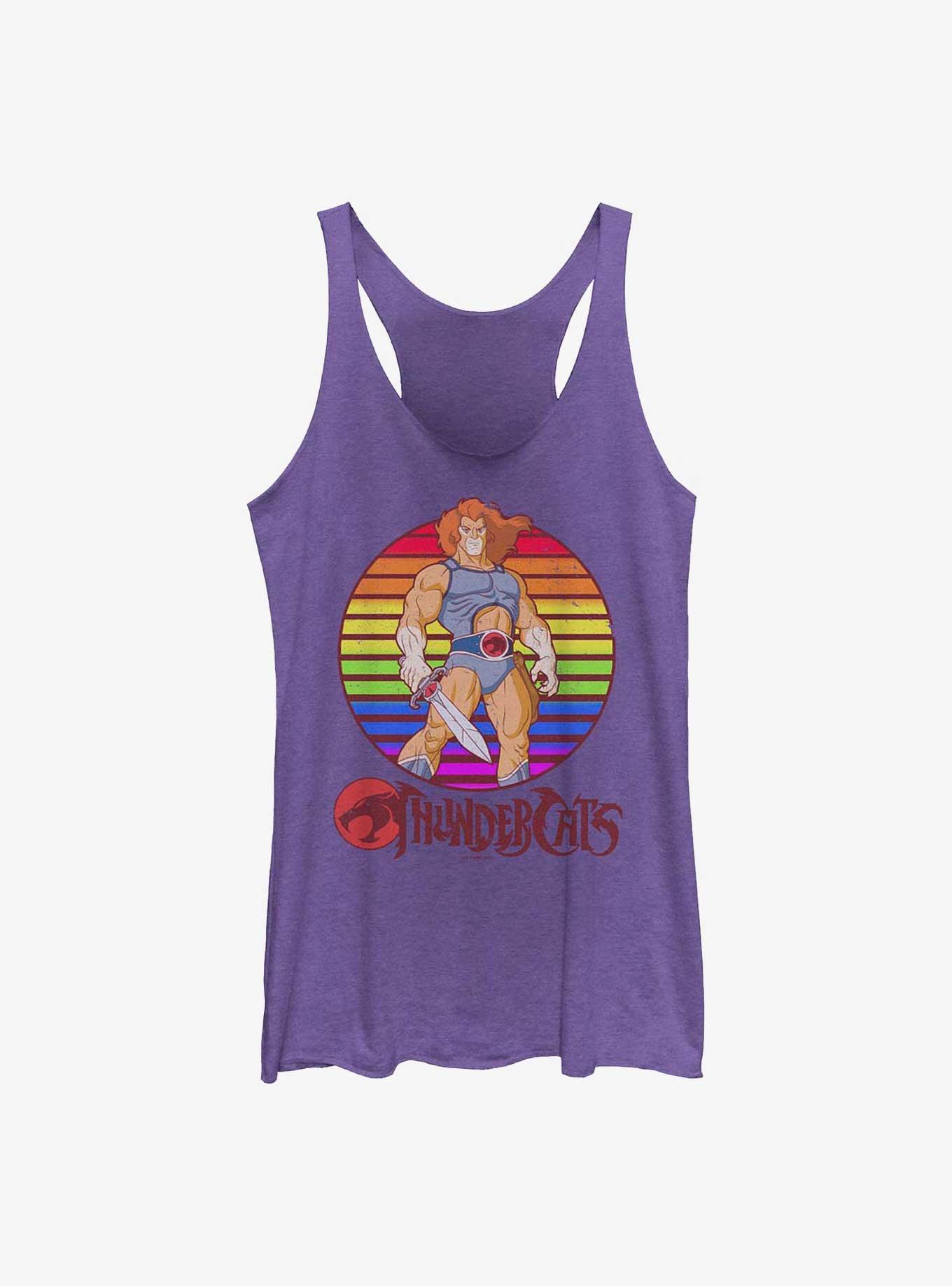 Thundercats Lion-O Retro Sunset Womens Tank Top, PUR HTR, hi-res