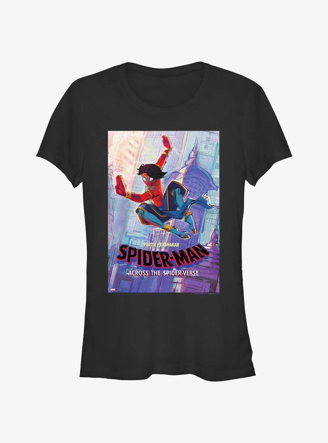Spider-Man: Across The Spider-Verse Pavitr Prabhakar Poster Girls T-Shirt, BLACK, hi-res
