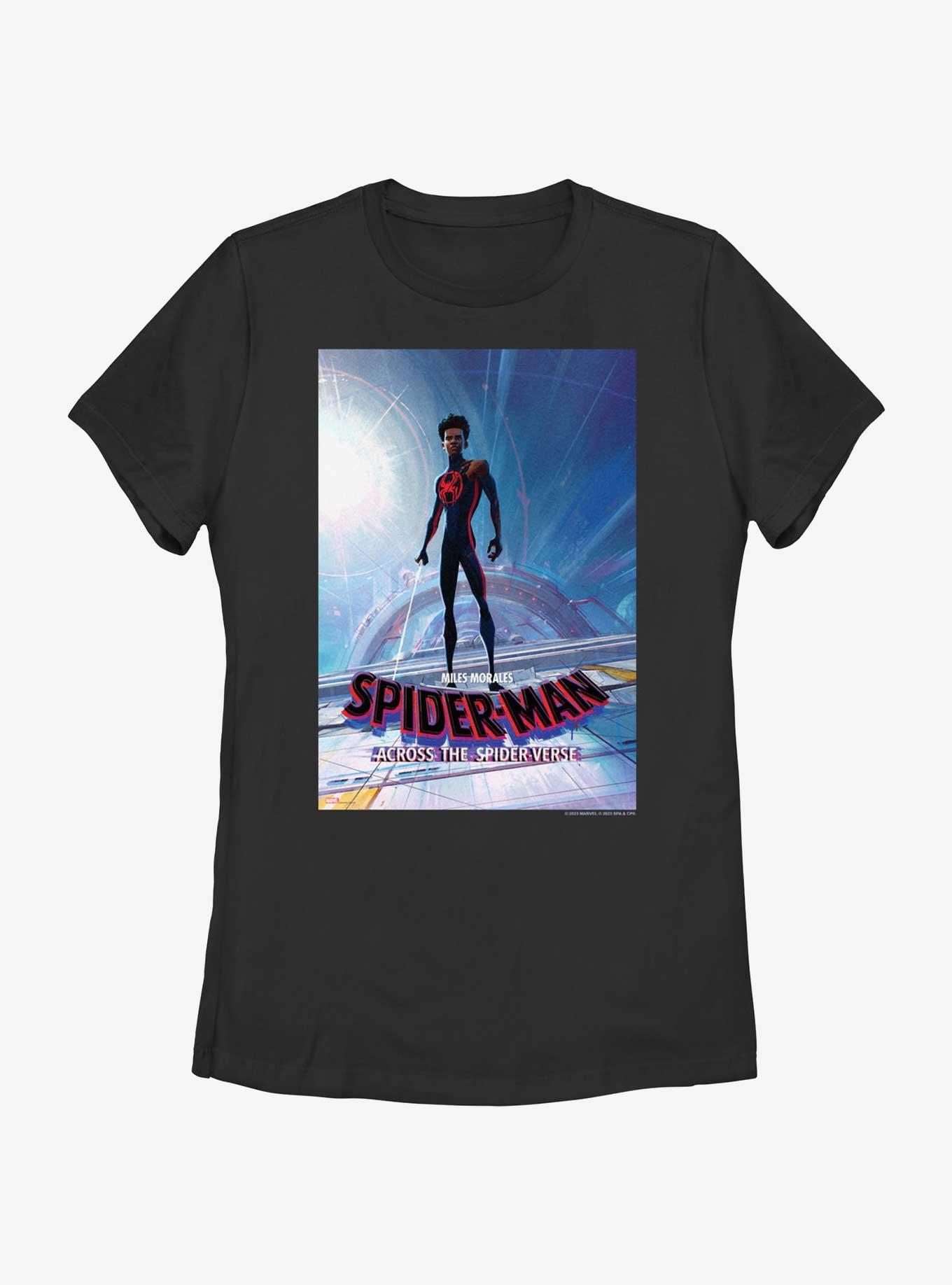 Spider-Man: Across The Spider-Verse Miles Morales Poster Womens T-Shirt, BLACK, hi-res