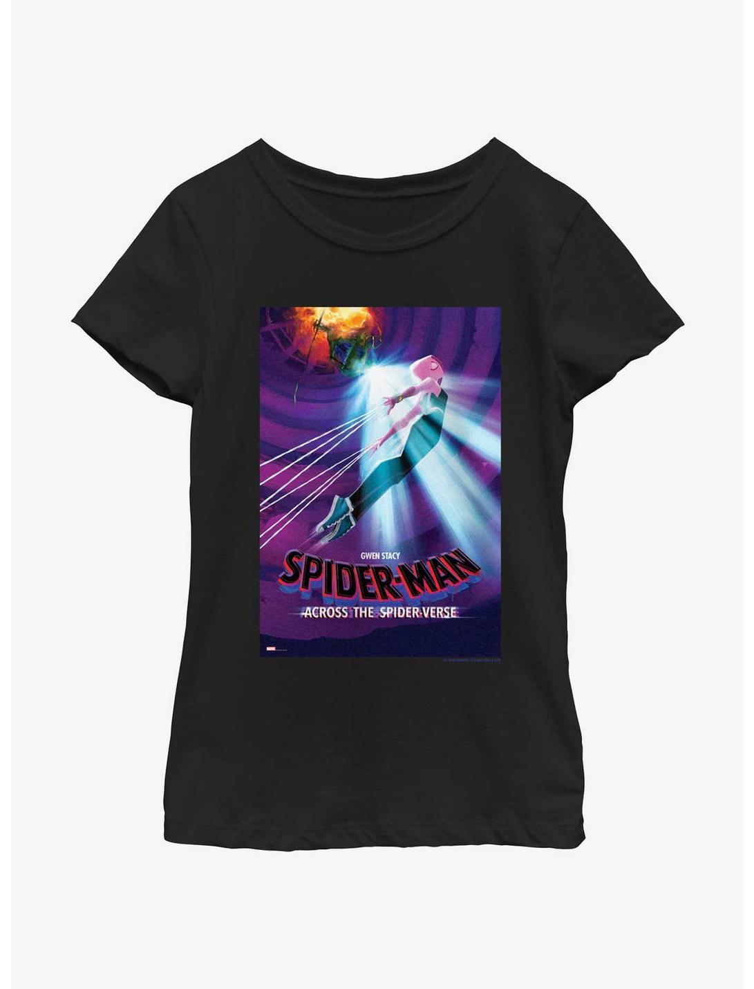 Spider-Man: Across The Spider-Verse Spider-Gwen Poster Youth Girls T-Shirt, BLACK, hi-res
