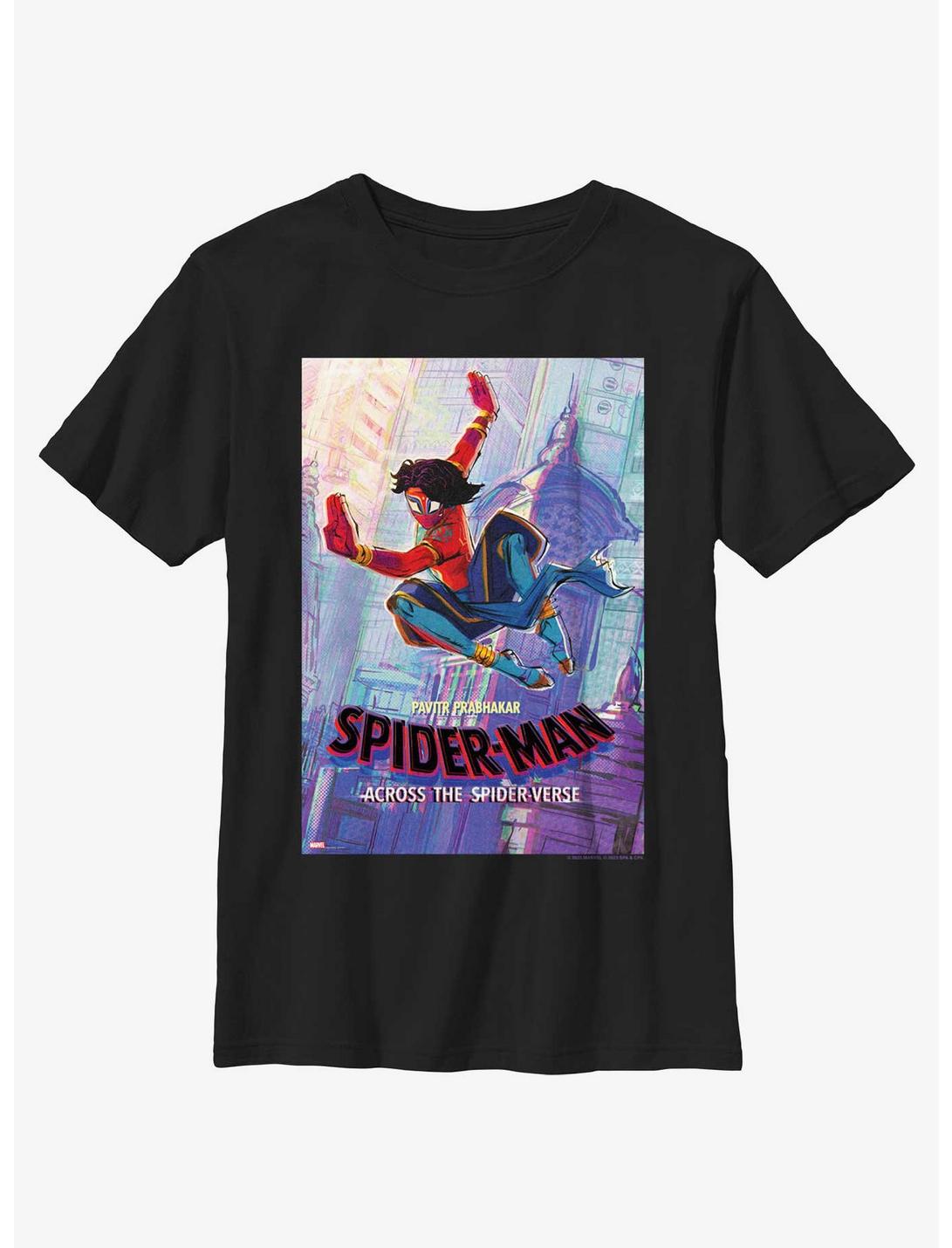 Spider-Man: Across The Spider-Verse Pavitr Prabhakar Poster Youth T-Shirt, BLACK, hi-res