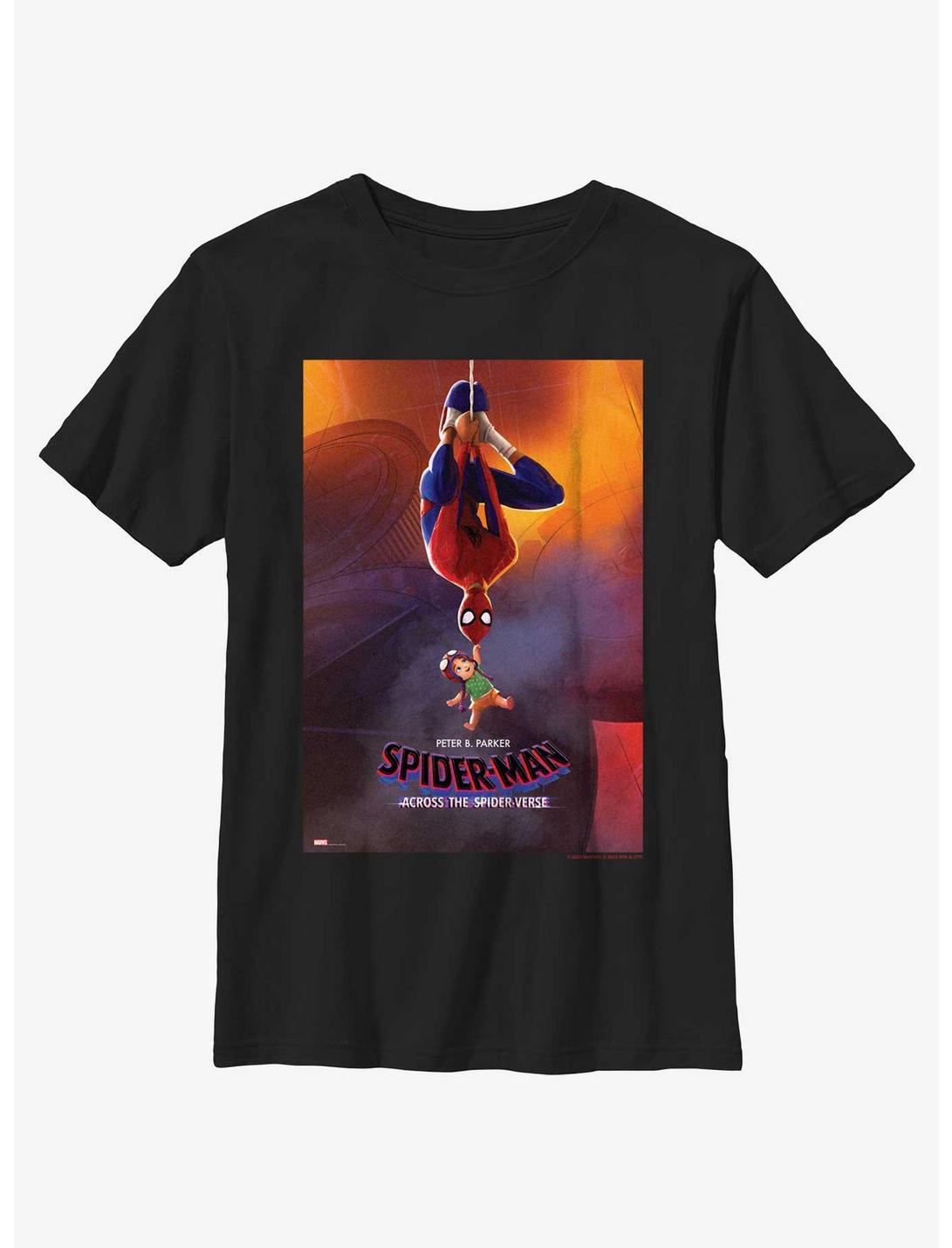 Spider-Man: Across The Spider-Verse Peter B. Parker Poster Youth T-Shirt, BLACK, hi-res