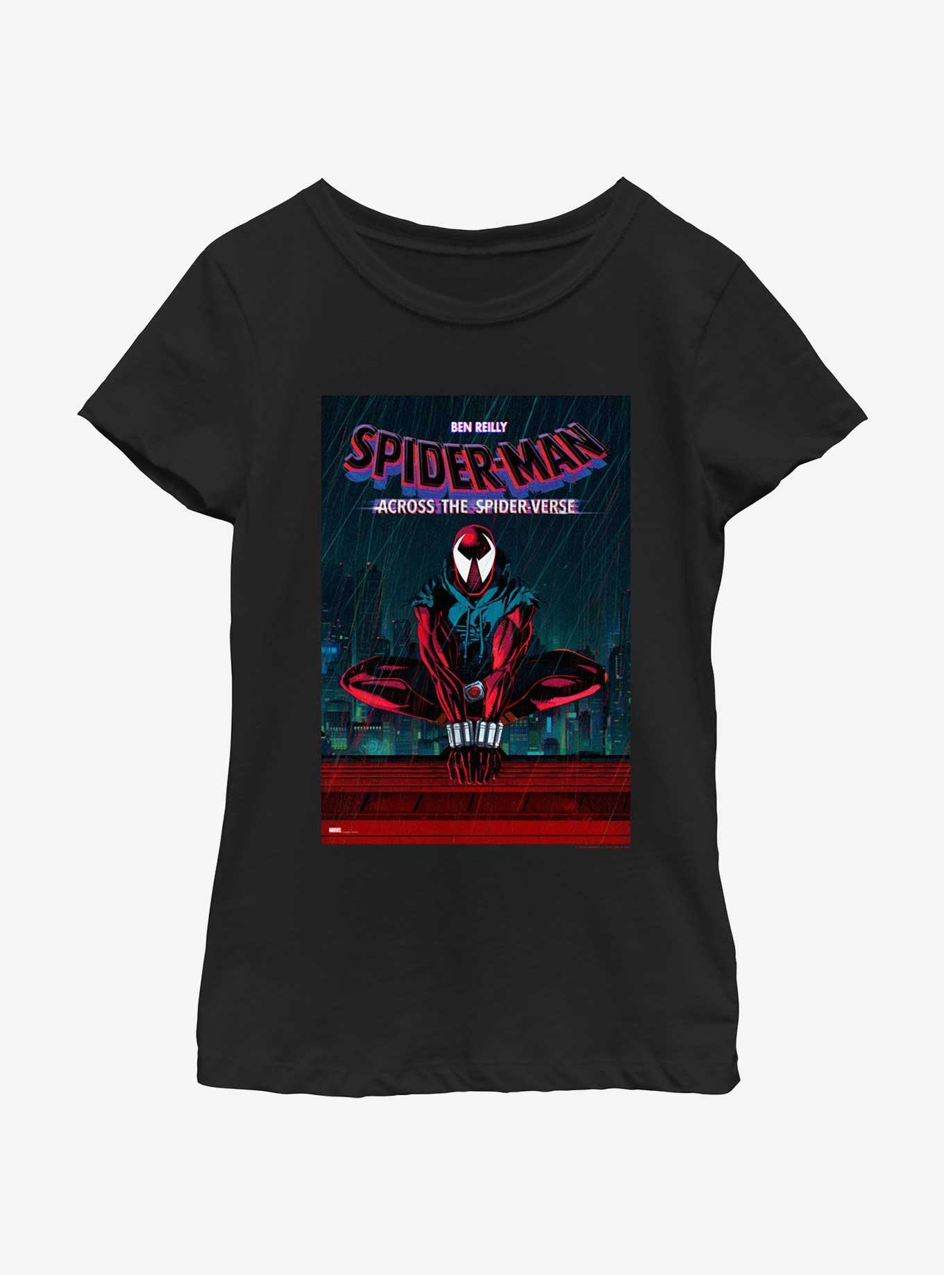 Spider-Man: Across The Spider-Verse Scarlet-Spider Poster Youth Girls T-Shirt, BLACK, hi-res