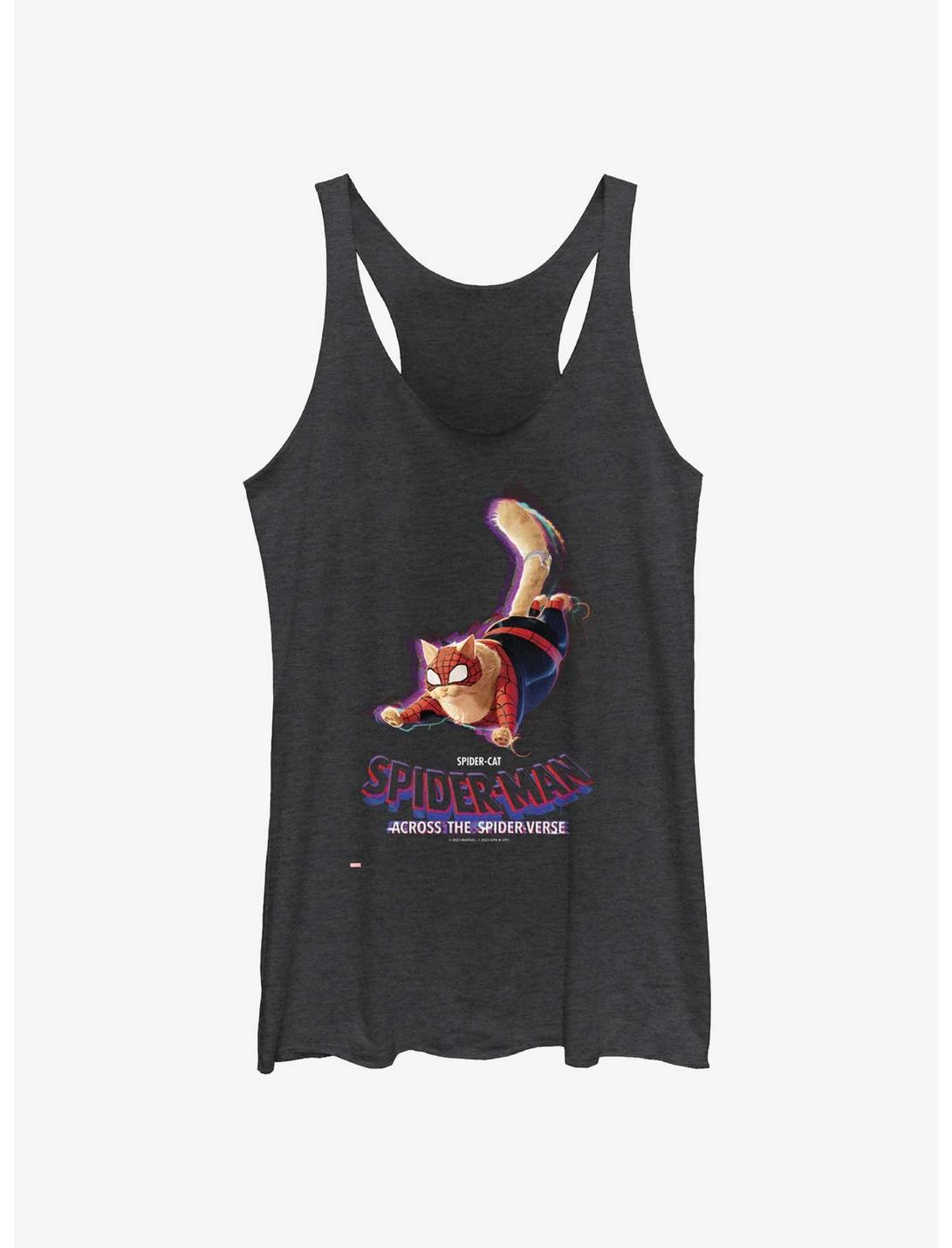Spider-Man: Across The Spider-Verse Spider-Cat Poster Womens Tank Top, BLK HTR, hi-res