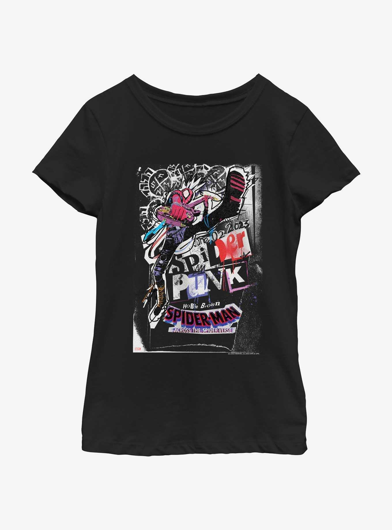 Spider-Man: Across The Spider-Verse Spider-Punk Poster Youth Girls T-Shirt, , hi-res