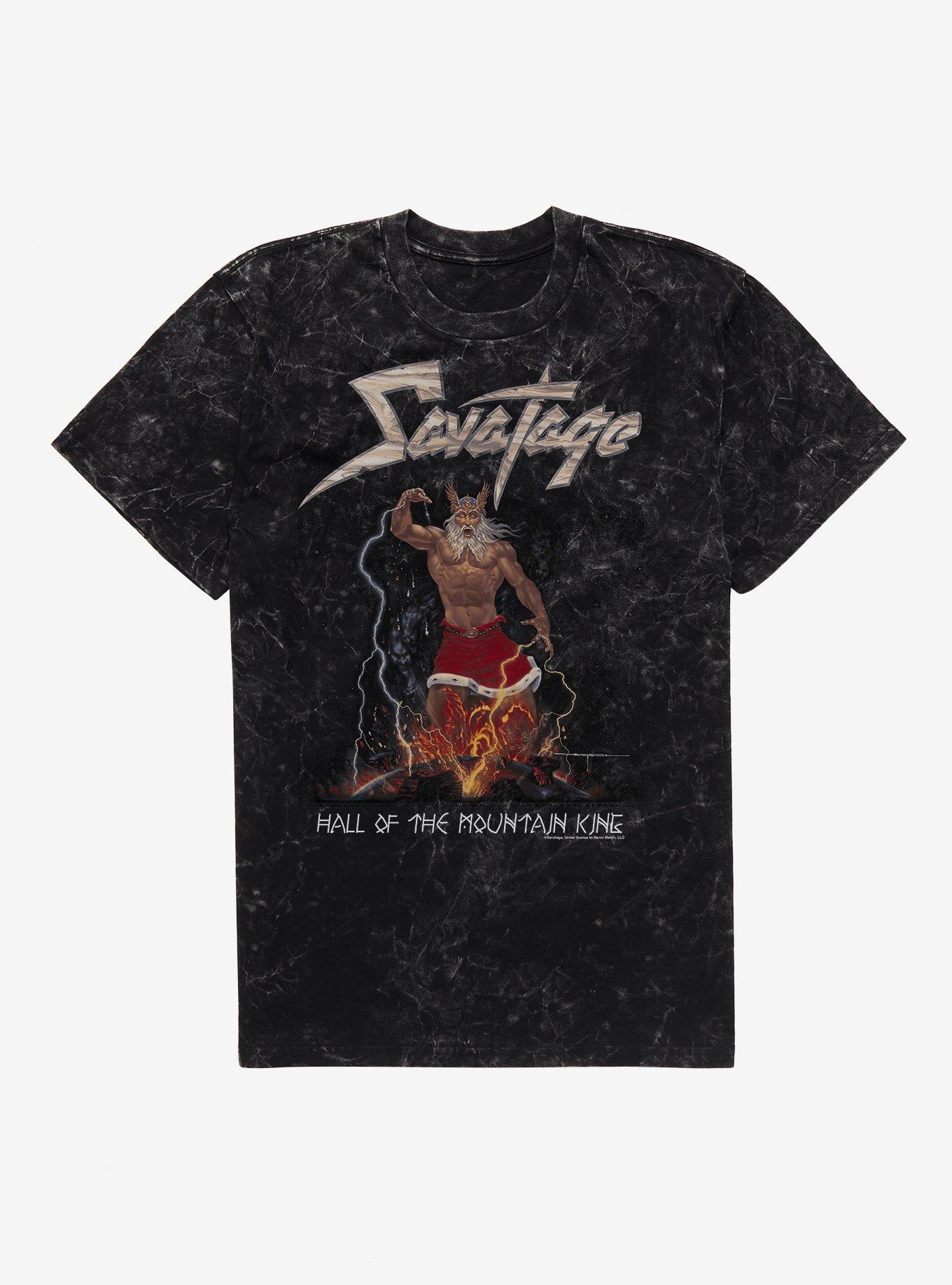 Savatage Hall Of The Mountain King Mineral Wash T-Shirt, BLACK MINERAL WASH, hi-res