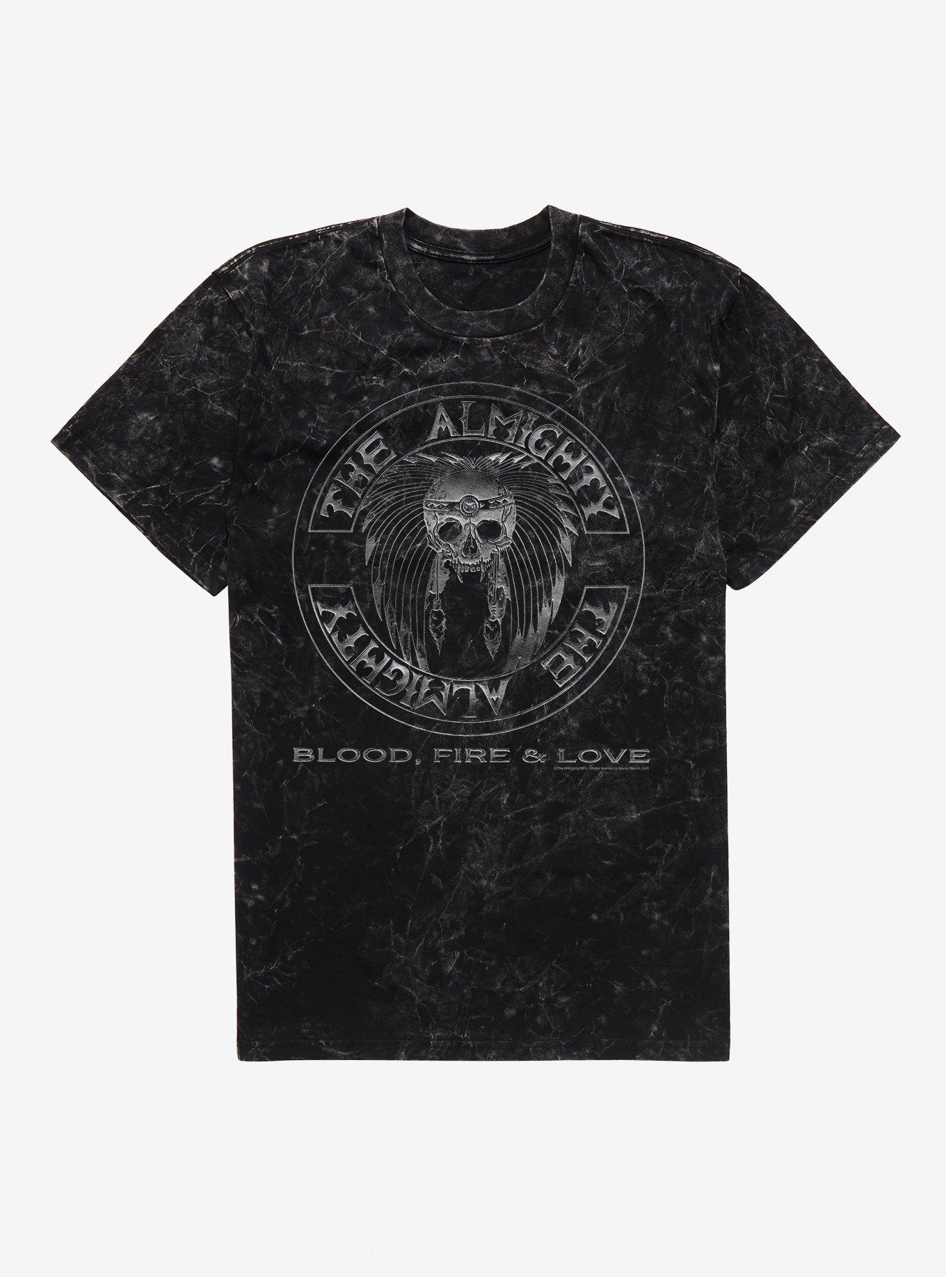 The Almighty Blood, Fire & Love Mineral Wash T-Shirt, BLACK MINERAL WASH, hi-res