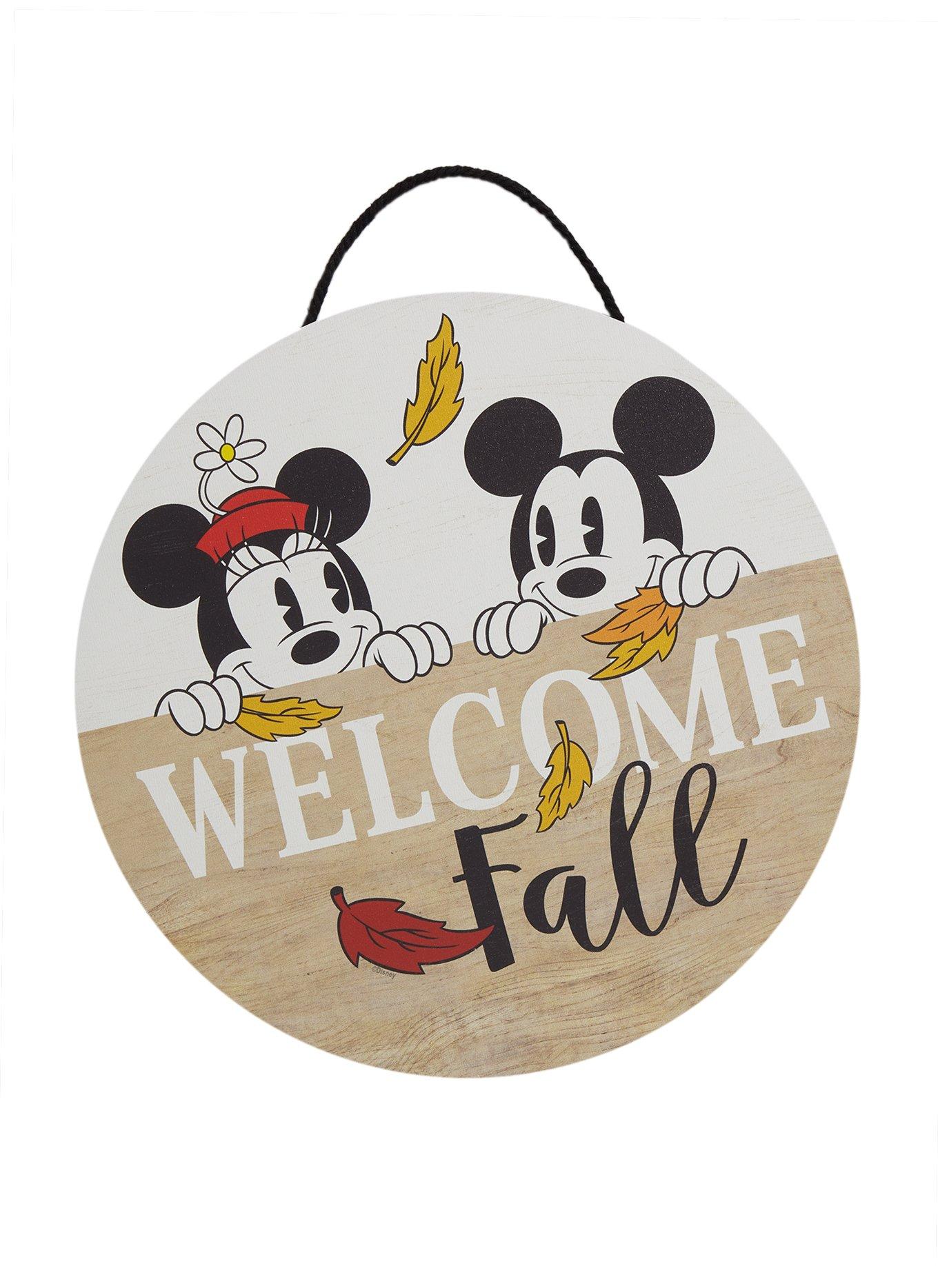Disney Mickey Mouse & Minnie Mouse Welcome Fall Door Sign, , hi-res