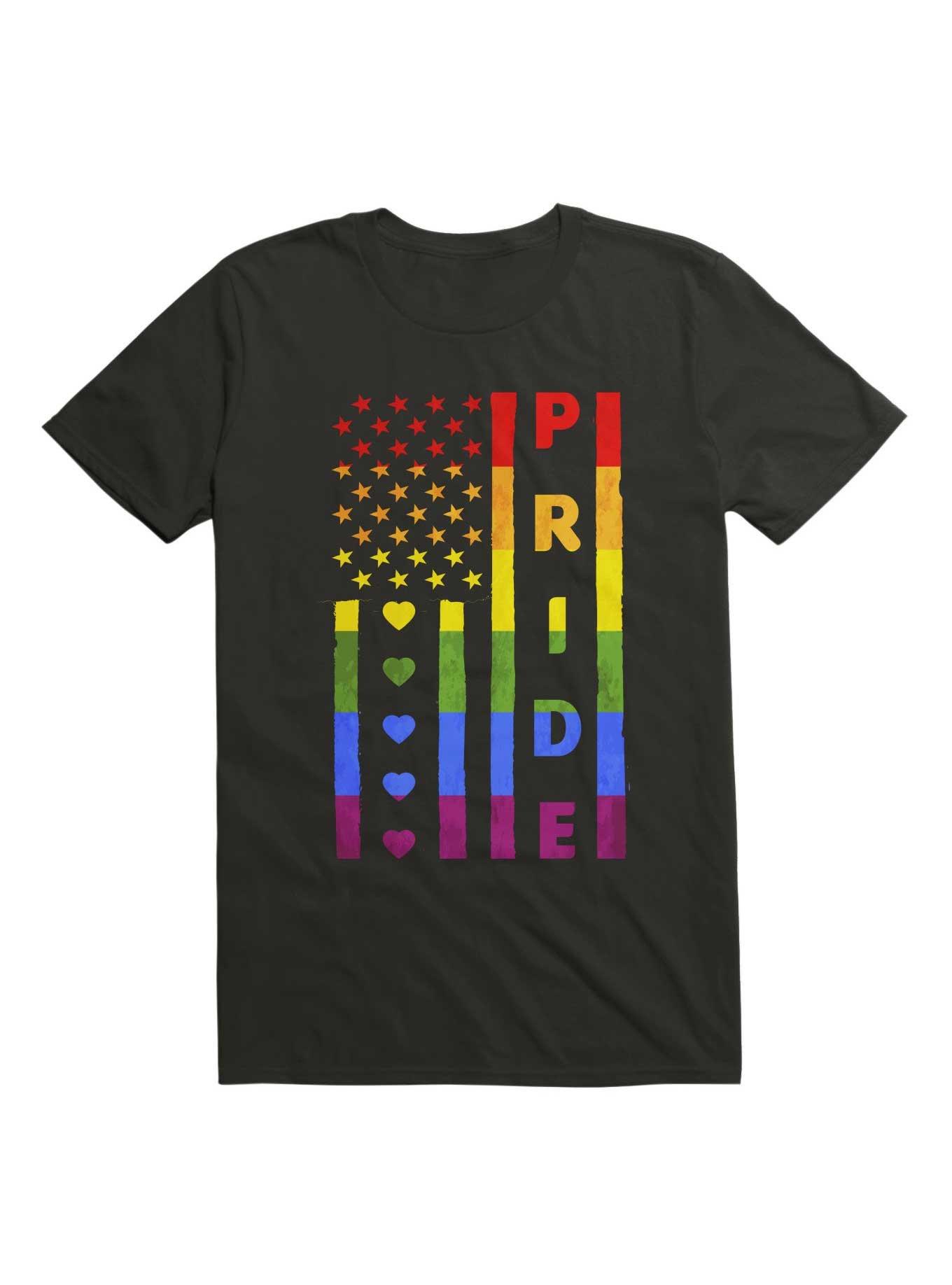 Pride Flag T-Shirt, BLACK, hi-res