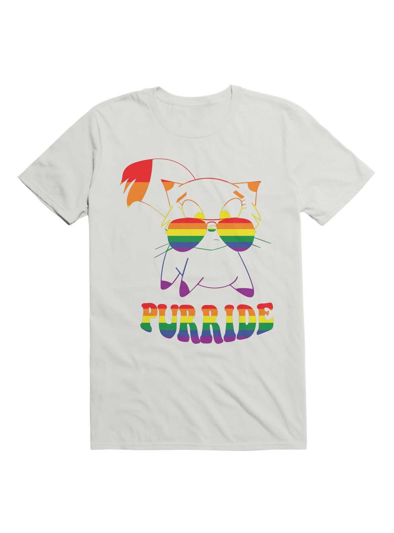 Purride Rainbow Cat Gay Pride T Shirt Hot Topic 8024