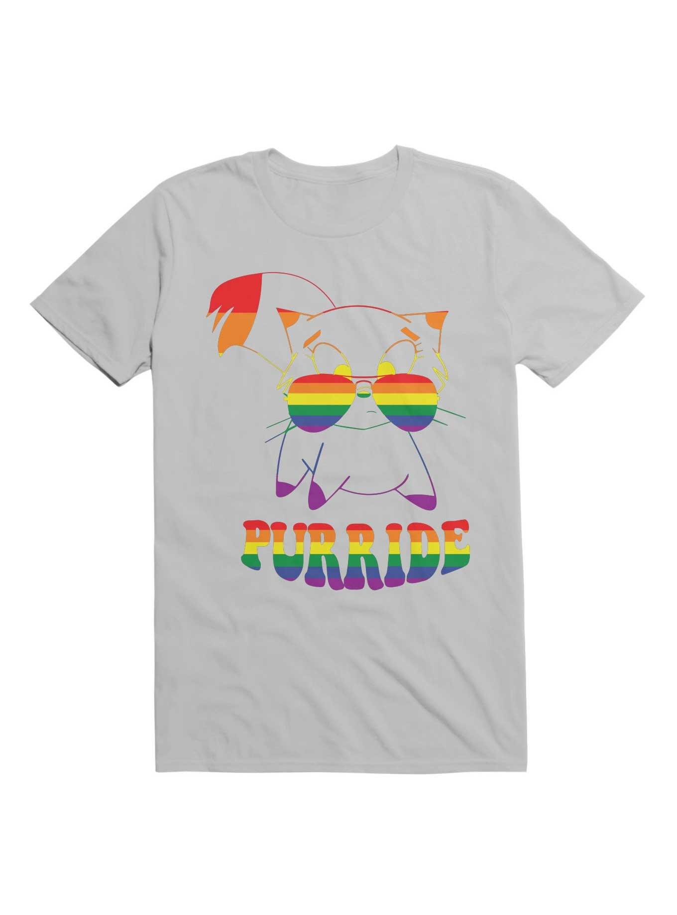 Purride Rainbow Cat Gay Pride T-Shirt, , hi-res