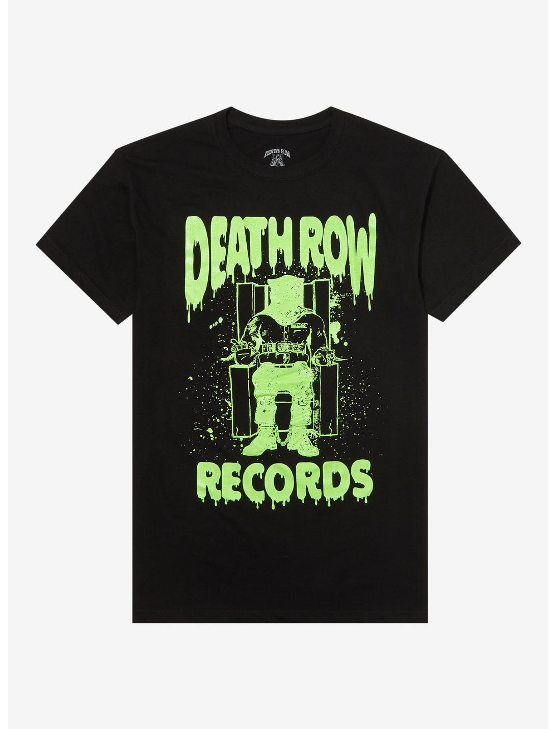 Death Row Records Green Glow-In-The-Dark Logo Boyfriend Fit Girls T-Shirt, BLACK, hi-res