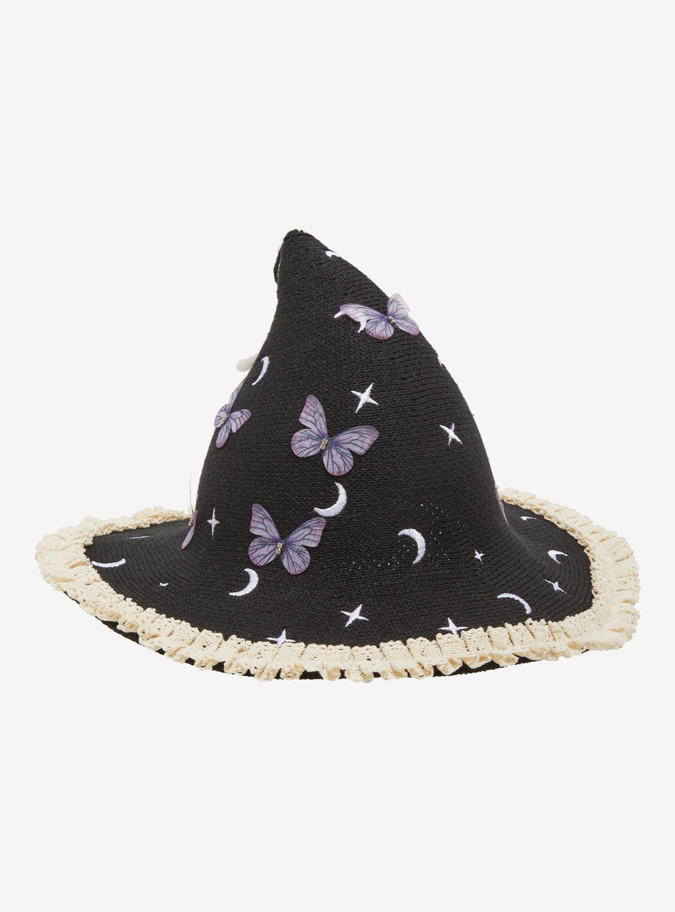 Moons & Butterflies Ruffled Witch Hat, , hi-res