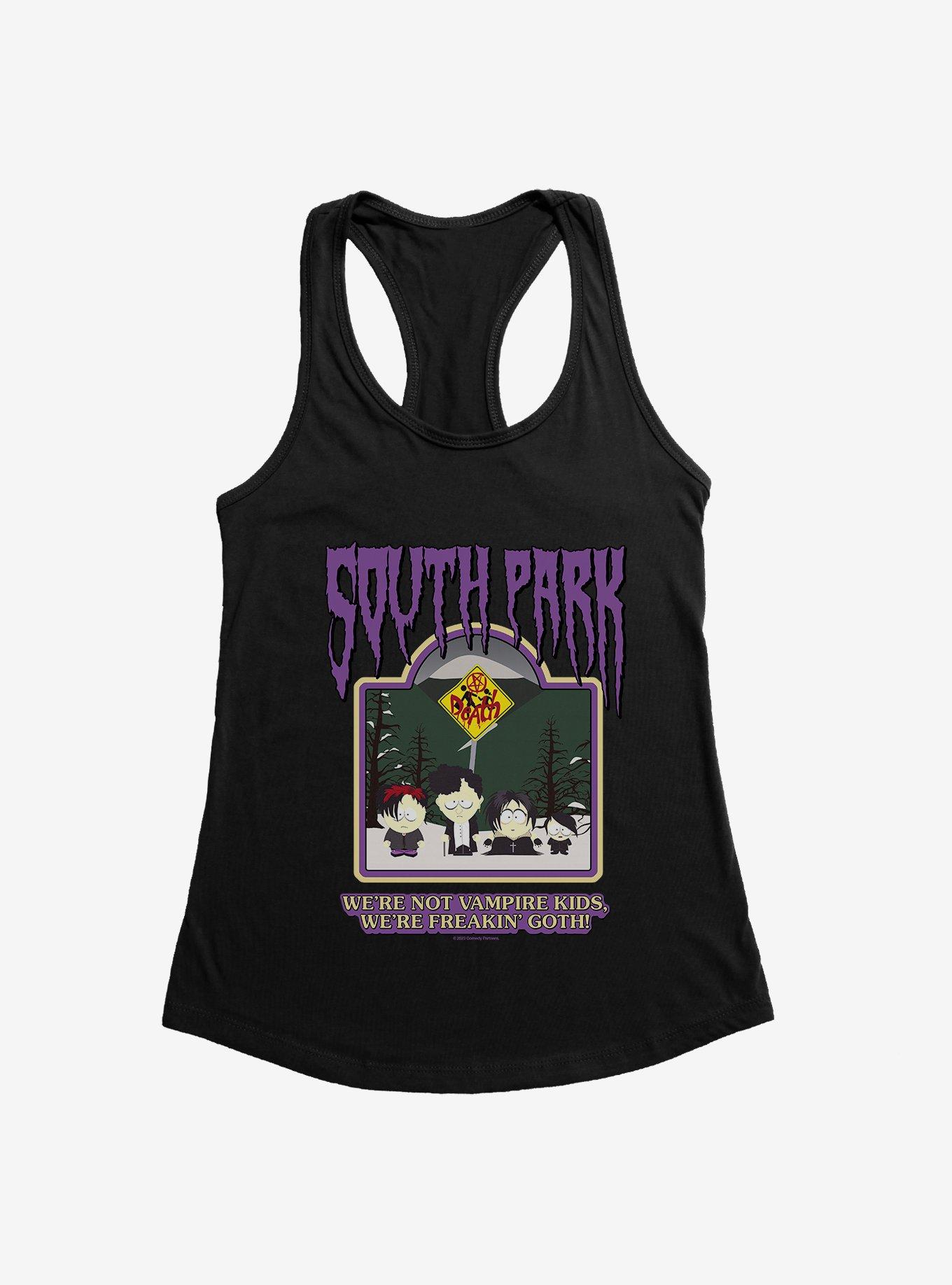 South Park We're Freakin Goth! Girls Tank, BLACK, hi-res