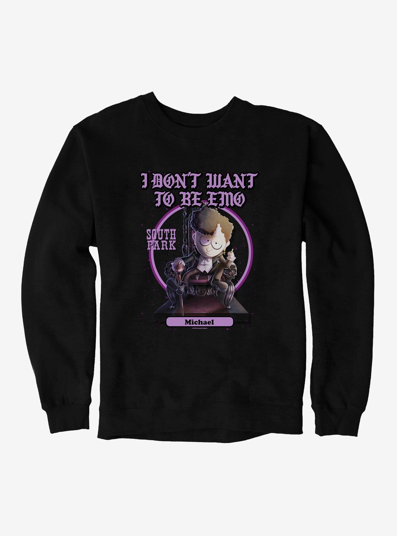 South Park Michael I Don't Want To Be Emo Sweatshirt, BLACK, hi-res