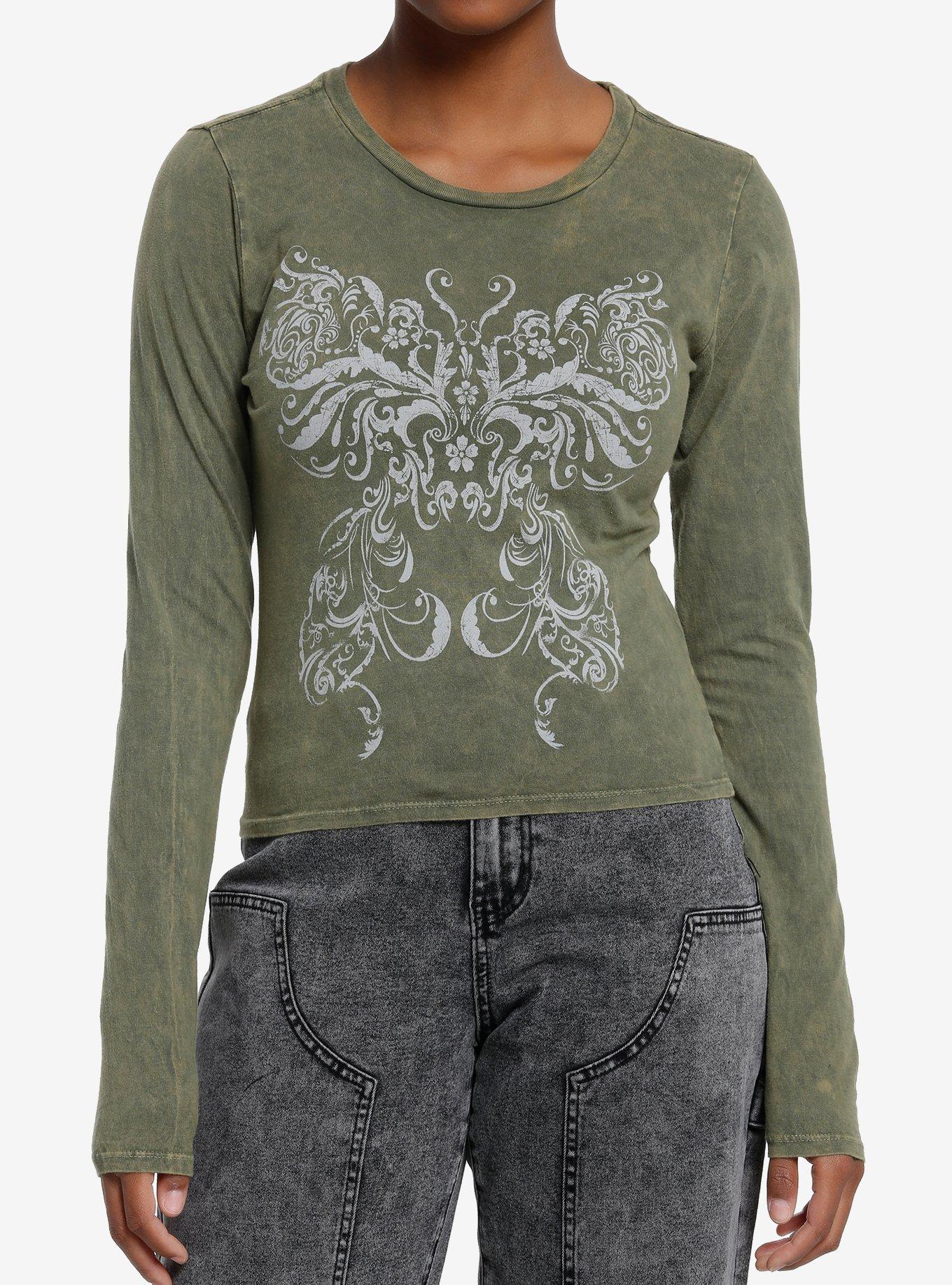 Social Collision Filigree Butterfly Girls Long-Sleeve T-Shirt, , hi-res