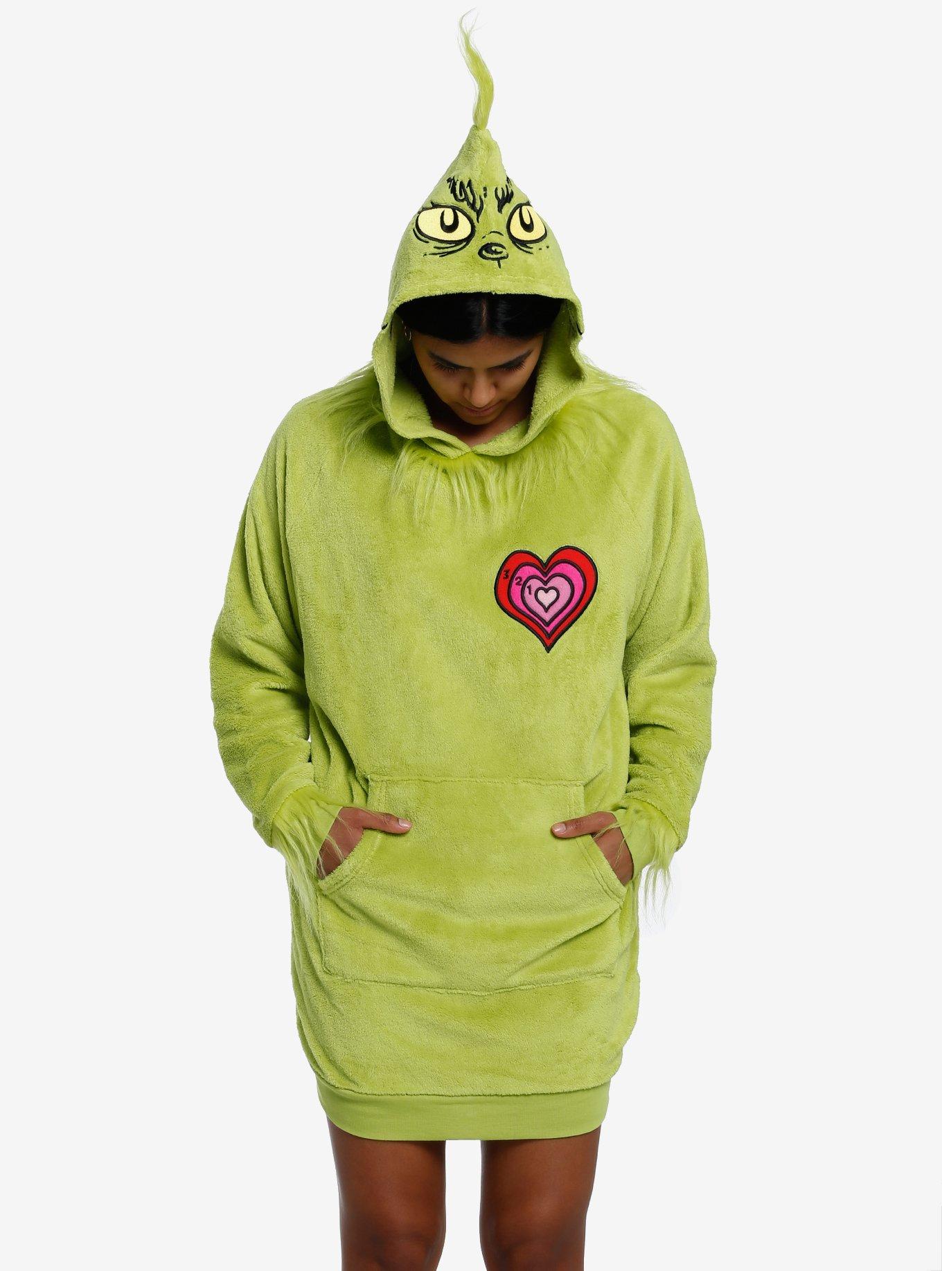 The Grinch Dr Seuss Licensed Zip Hoodie Fleece Christmas Gift