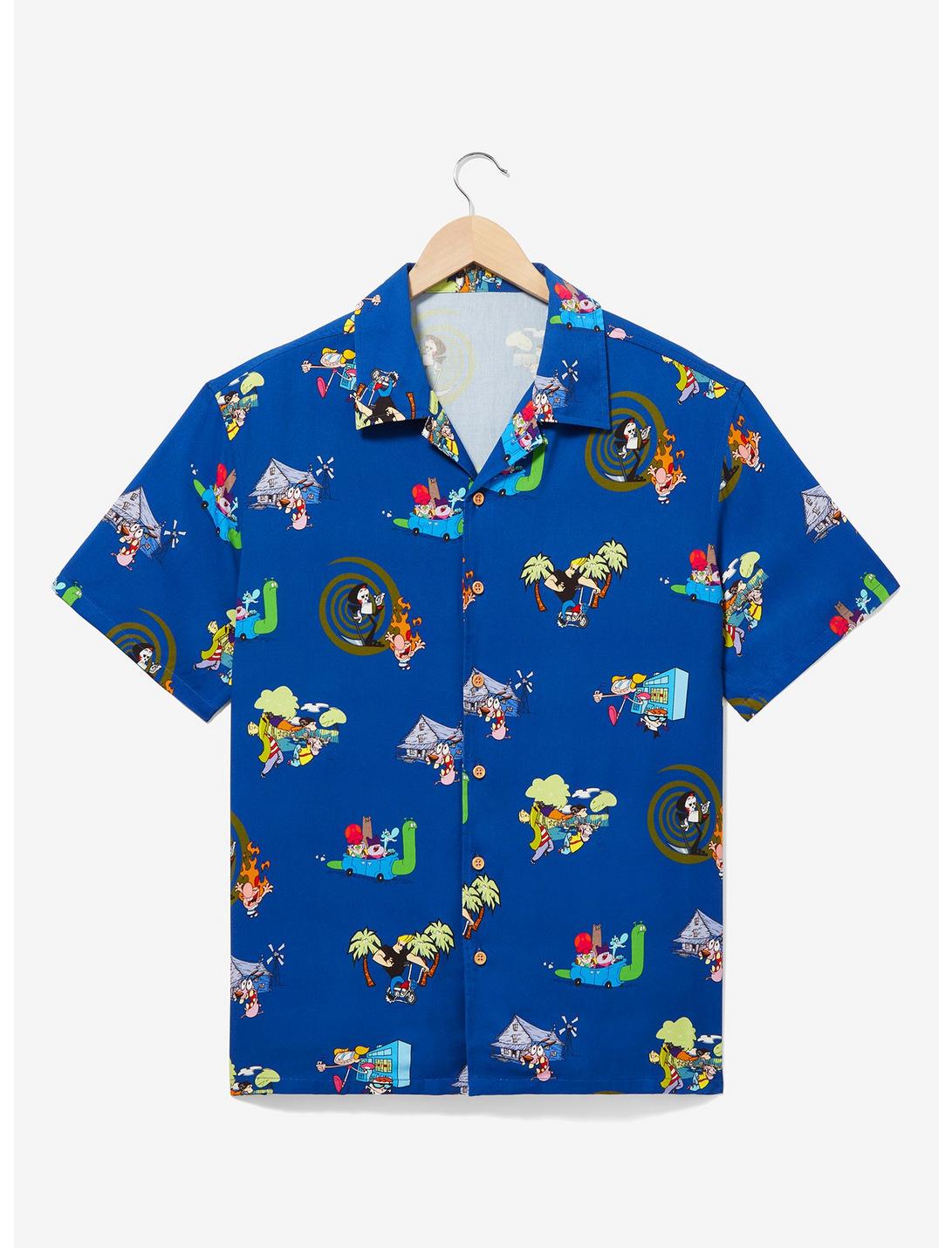 Cartoon Network Characters Allover Print Woven Button-Up, BLUE, hi-res