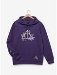 Harry Potter Floral Deathly Hallows Hoodie - BoxLunch Exclusive, DARK PURPLE, hi-res