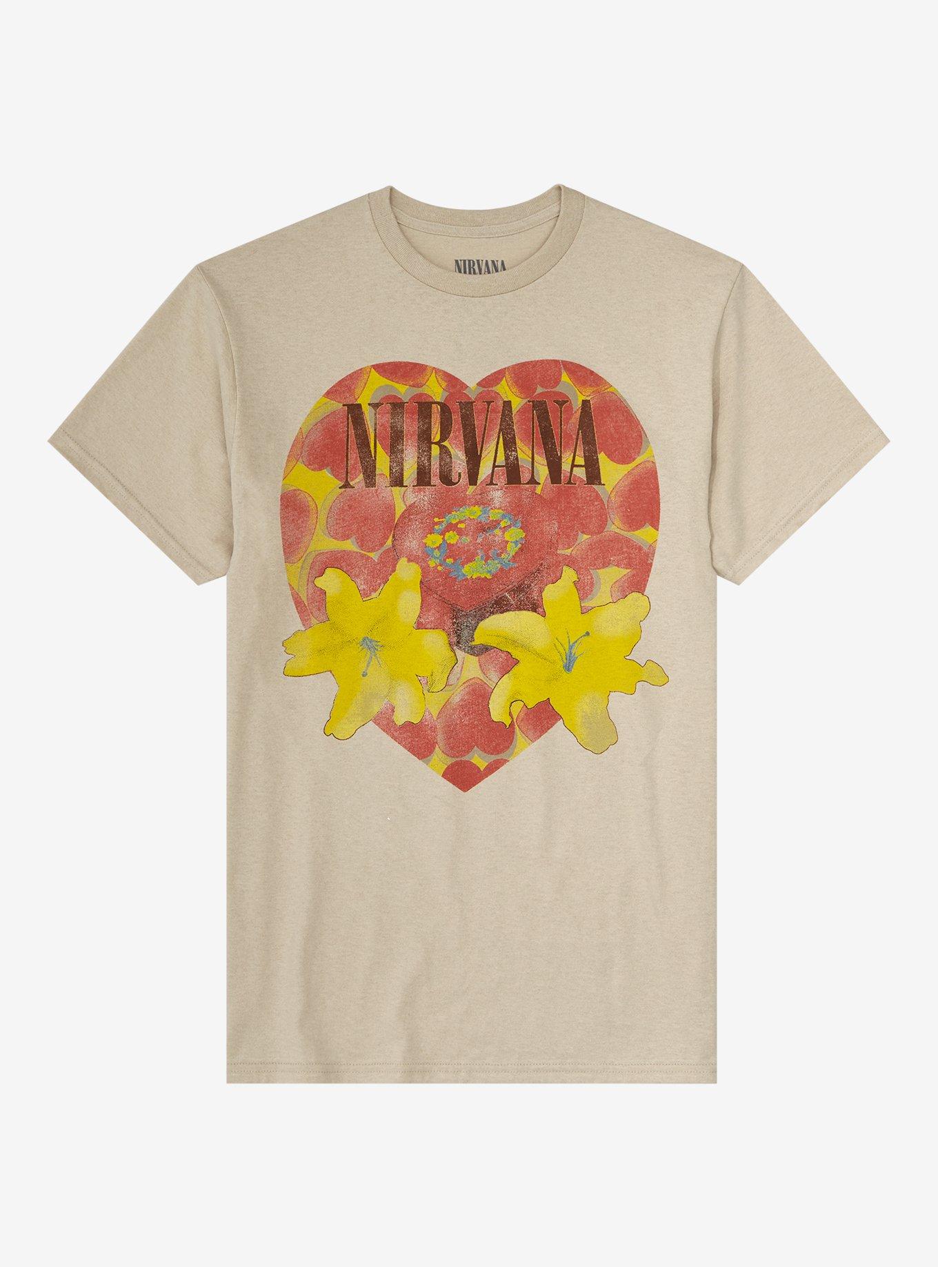 Women's Nirvana Heart Shaped Box Oversized Short Sleeve Graphic T