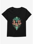 Studio Ghibli Spirited Away Chihiro And No Face Group Crest Womens T-Shirt Plus Size, BLACK, hi-res