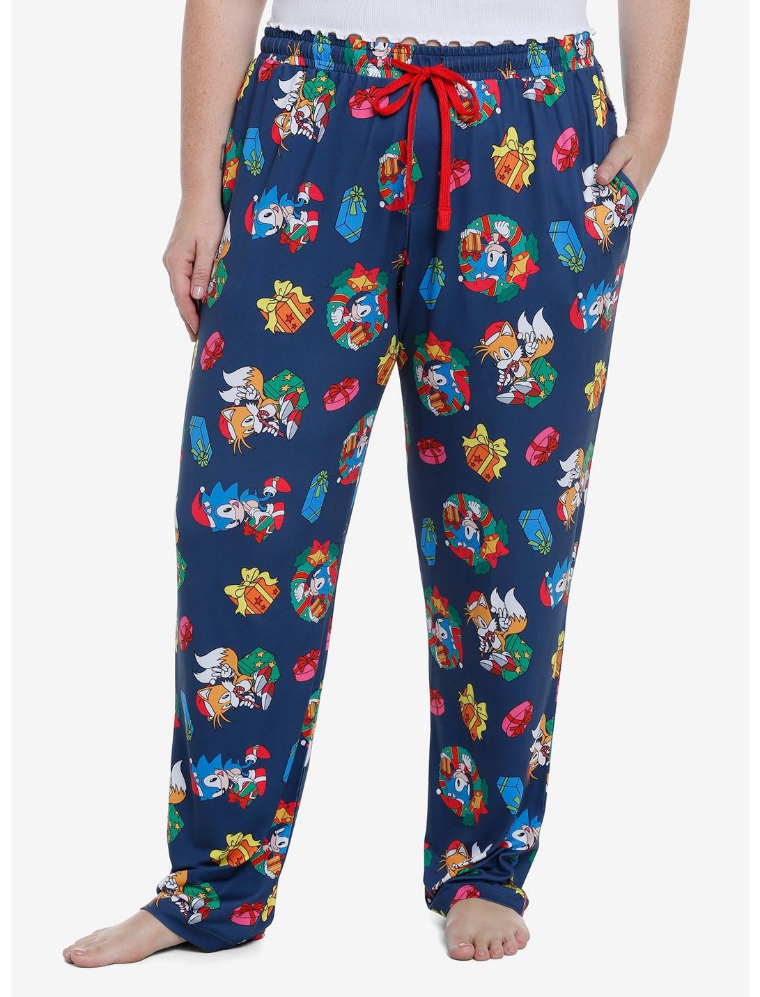 Sonic The Hedgehog Holiday Pajama Pants Plus Size, BLACK, hi-res