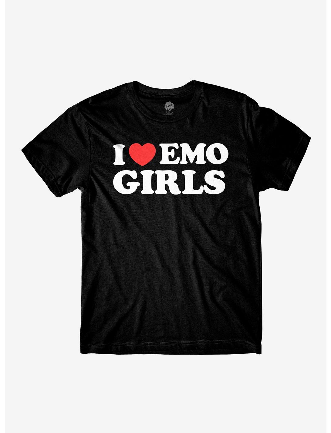 I Heart Emo Girls T-Shirt By Danny Duncan, BLACK, hi-res