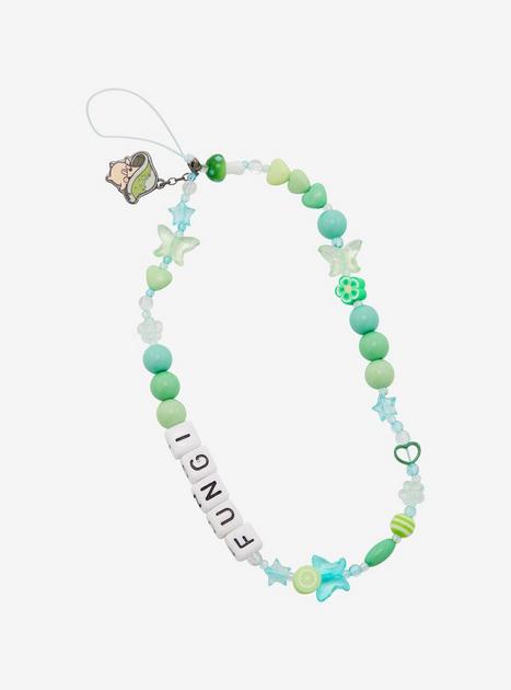 Friendly Fungi Green Mushroom Beaded Phone Wristlet - BoxLunch ...
