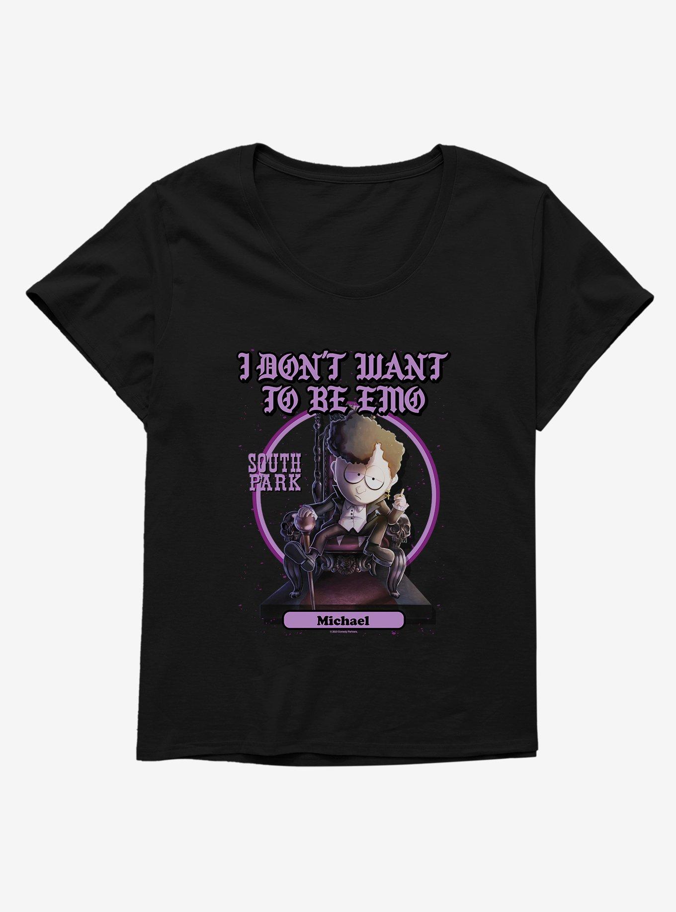 South Park I Don't Want To Be Emo Girls T-Shirt Plus Size, BLACK, hi-res