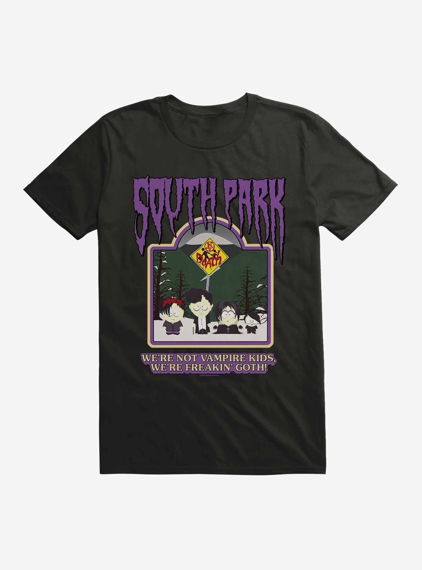 South Park We're Freakin Goth! T-Shirt, BLACK, hi-res