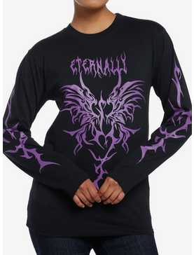 Black & Purple Eternal Butterfly Girls Long-Sleeve T-Shirt, , hi-res
