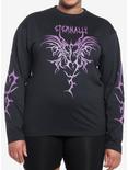 Black & Purple Eternal Butterfly Girls Long-Sleeve T-Shirt Plus Size, PURPLE, hi-res