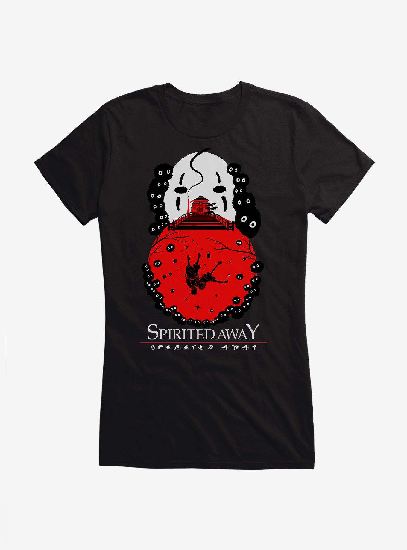 Studio Ghibli Spirited Away Falling Deeper Girls T-Shirt, BLACK, hi-res