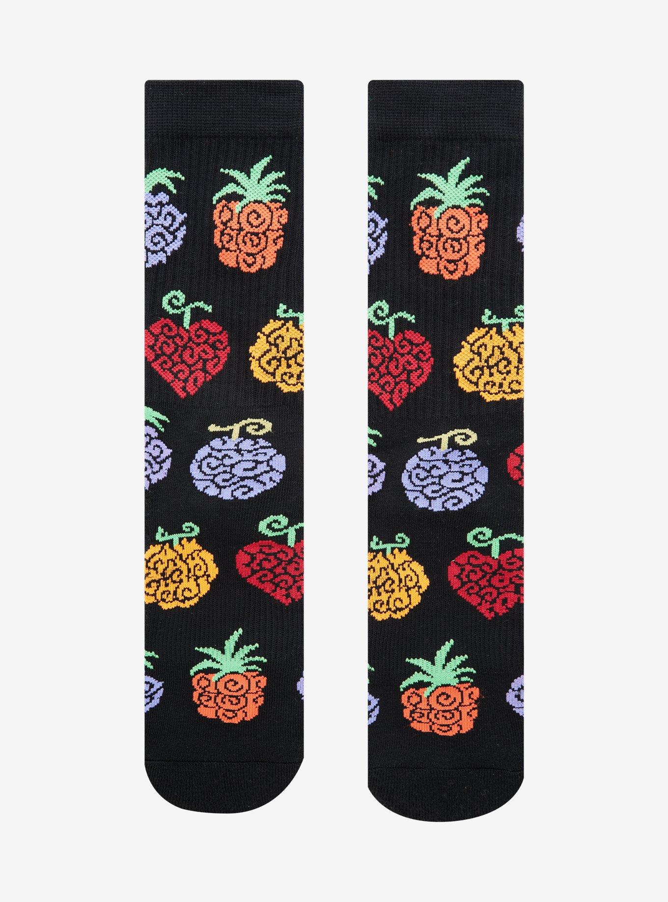 One Piece Devil Fruit Allover Print Crew Socks - BoxLunch